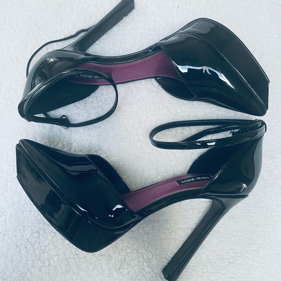 Bran New 🆕 Nine West Black Patent Platform heels 👠 - Picture 3 of 16
